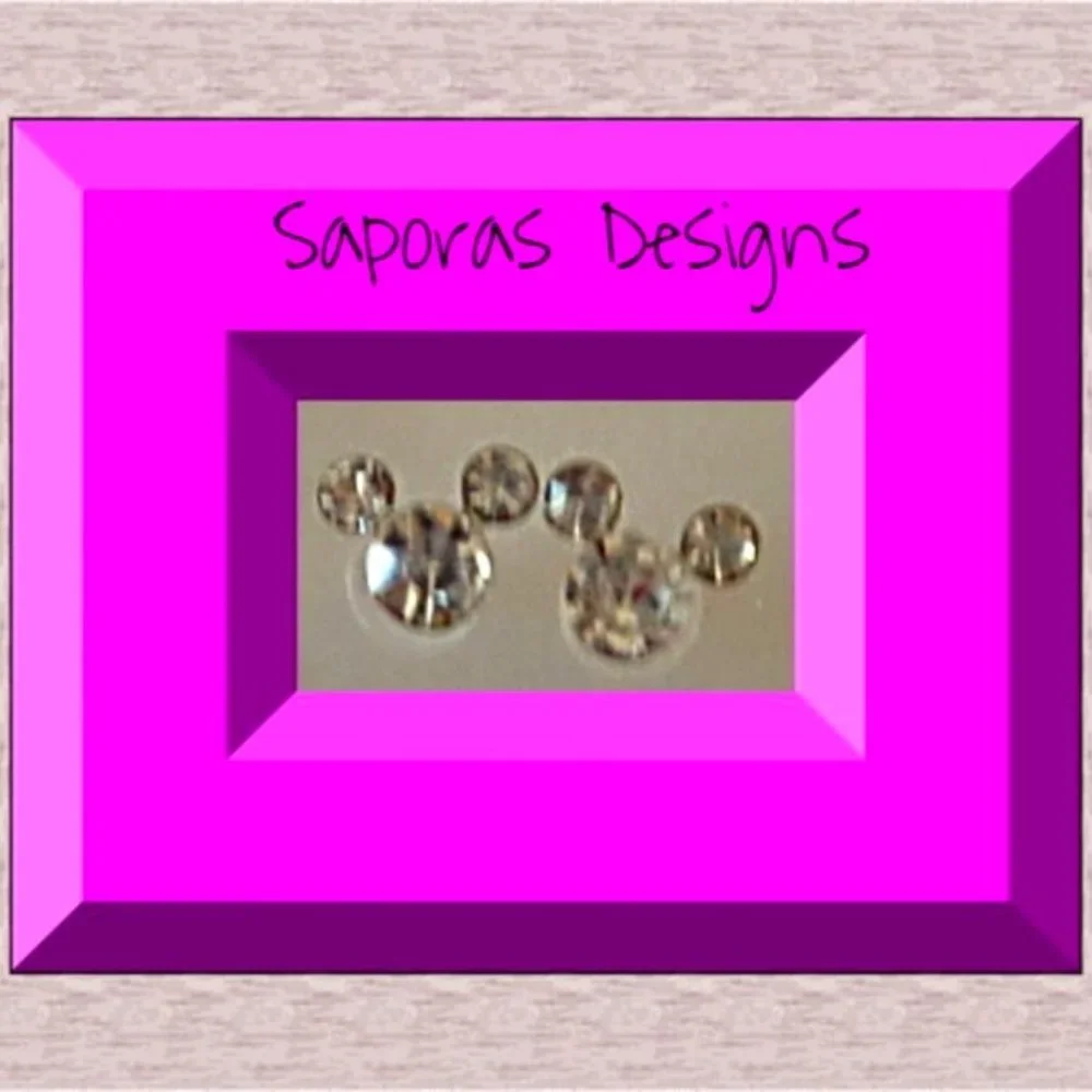 Mickey Mouse Theme Clear Crystal Stud Earrings With Silver Tone Finish
